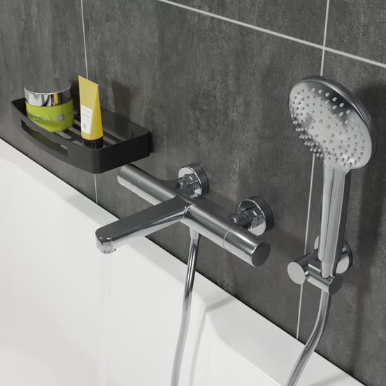 Blaufoss Round handdoucheset 3 functies chroom