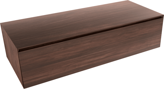 Balmani Mitra Elements hängender Waschbeckenunterschrank: 120 x 50 cm, amerikanischer Nussbaum, 1 Schublade