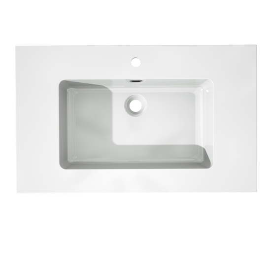 Storke Diva enkele wastafel glanzend composiet marmer 85 x 52 cm