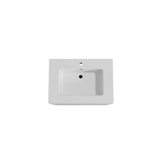 Storke Edge staand badmeubel 75 x 52 cm hoogglans wit met Diva enkele wastafel in composietmarmer hoogglans wit