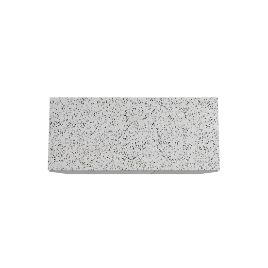 Storke Edge freistehendes Möbelstück Set: 120 x 52 cm, Beton dunkelgrau, mit Tavola Einzel- oder Doppel Waschtischplatte, Terrazzo in Weiß/Schwarz matt