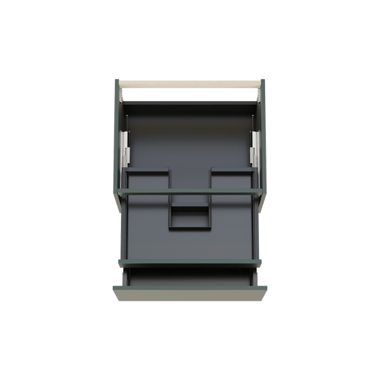 Balmani Sfera hängender Waschbeckenunterschrank: 67,5 x 55 cm, Forest, 2 Schubladen