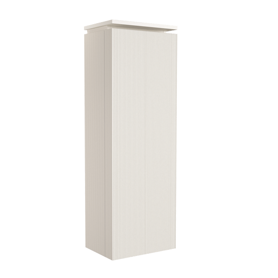 Balmani Ecilps Ribs zwevende kolomkast links Sandbeige 44 x 32 x 130 cm vert. sym. groef