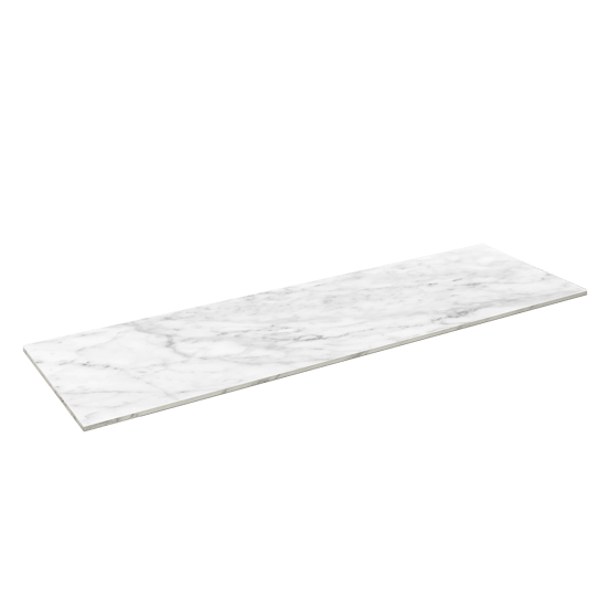 Balmani Stretto enkel of dubbel wastafelblad Carrara marmer 180 x 55 cm