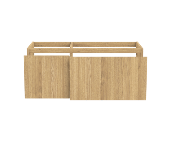 Balmani Idra meuble sous-lavabo suspendu 120 x 55 cm asymétrique droite placage chêne naturel 4 tiroirs