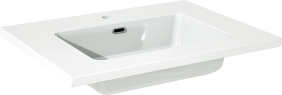 Storke Diva enkele wastafel glanzend composiet marmer 60 x 46 cm