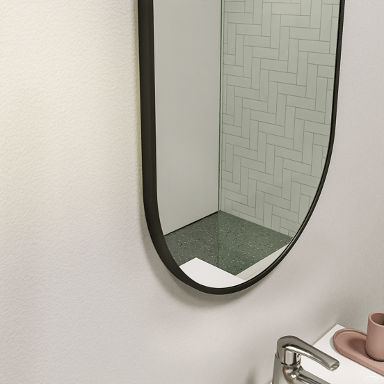 Storke Nero ovaal badkamerspiegel zwart 45 x 90 cm