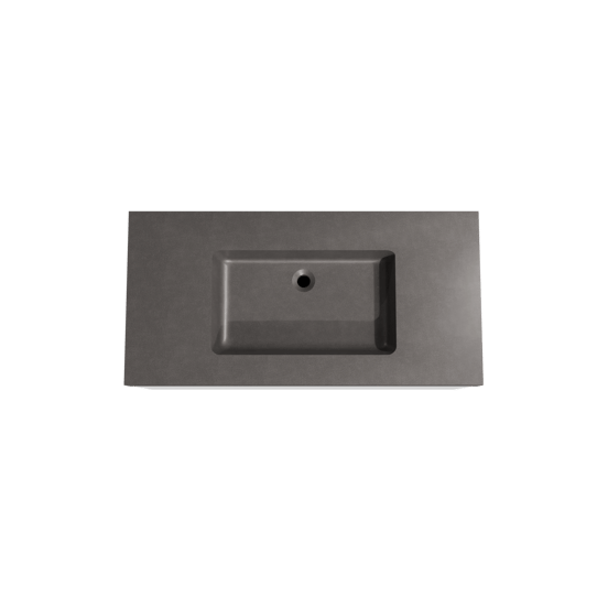 Storke Edge zwevend badmeubel 105 x 52 cm mat wit met Scuro High enkele wastafel in kwarts mat zwart