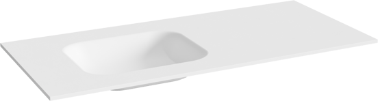 Balmani Tablo Arcato vasque asymétrique gauche Solid Surface mat 120 x 55 cm, crépine incluse