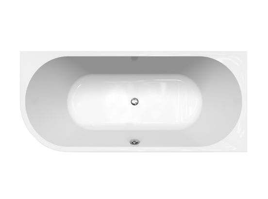 Linie Paulo tweepersoons hoekbad rechts 180 x 80 cm acryl Hoogglans Wit