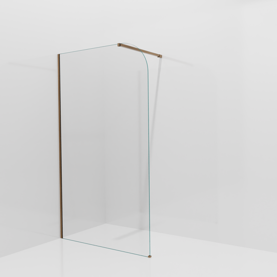 Balmani Modular inloopdouche: 120 x 200 cm, Helder glas afgerond, Brushed Rosegold profielen