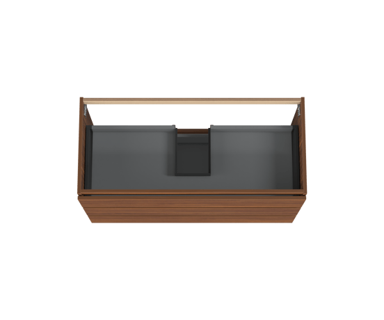 Balmani Lucida stehend Bad-Unterschrank 120 x 55 cm, Amerikanischer Nussbaum, 3 Schubladen