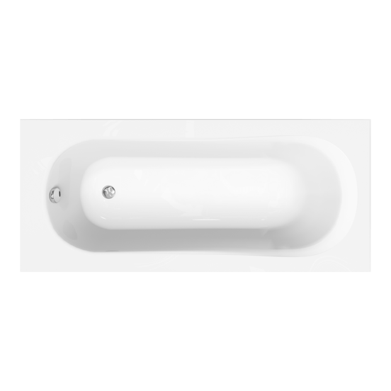 Linie Tessa baignoire encastrable simple 170 x 70 cm acrylique Blanc Brillant