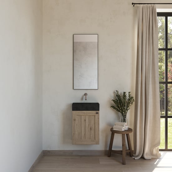 Balmani Lemon zwevende fonteinkast 42 x 21 cm verweerd eiken