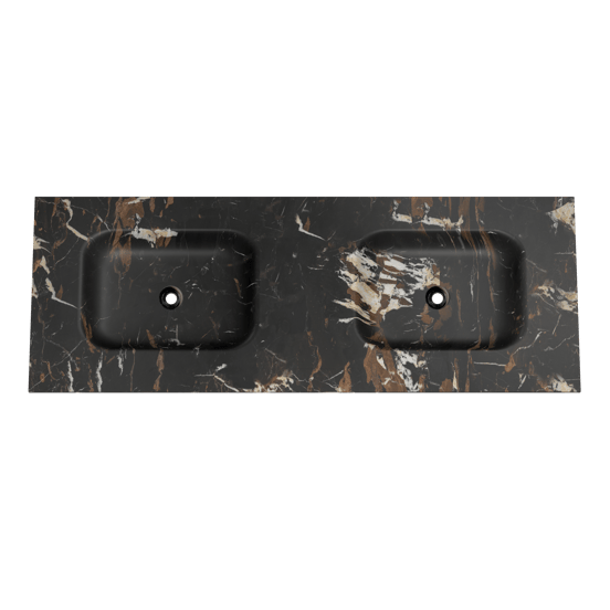 Balmani Tablo Arcato dubbele wastafel Portoro Gold marmer 150 x 55 cm