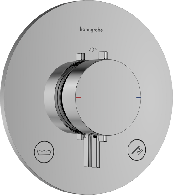Hansgrohe Ecostat Comfort S Robinet de baignoire encastré 2 fonctions chrome brillant EN1717