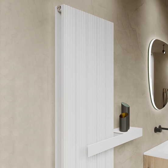 Vipera Mares dubbele handdoekradiator 47 x 180 cm centrale verwarming mat wit zij- en middenaansluiting 1821W