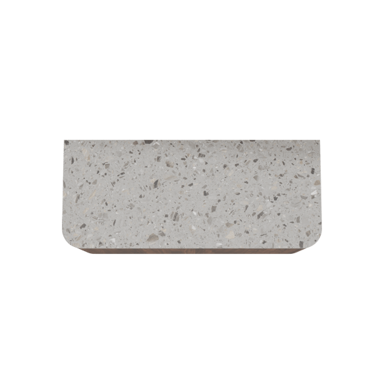 Balmani Moon meuble salle de bains suspendu 130 x 55 cm noyer américain avec Moon tablette simple ou double en terrazzo greige terrazzo