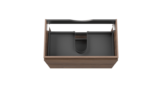 Linie Lado zwevende wastafelonderkast 80 x 46 cm bruin eiken 2 lades