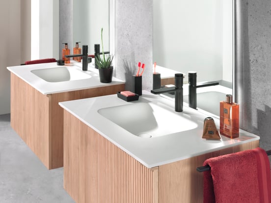 Balmani Tablo Arcato enkele wastafel matte Solid Surface 90 x 55 cm, exclusief crepine