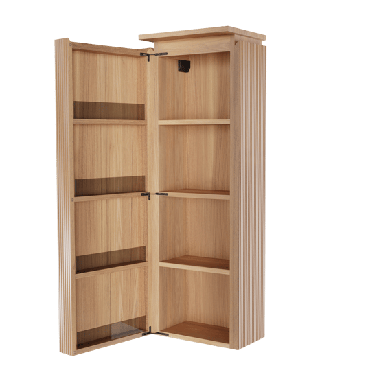 Balmani Eclips Ribs colonne salle de bains suspendu gauche Teck 44 x 32 x 130 cm Nervure sym. vert.