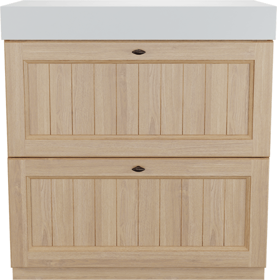 Balmani Lemon meuble salle de bains à poser 90 x 55 cm, plaqué chêne naturel avec Dominus tablette simple en blanc mat