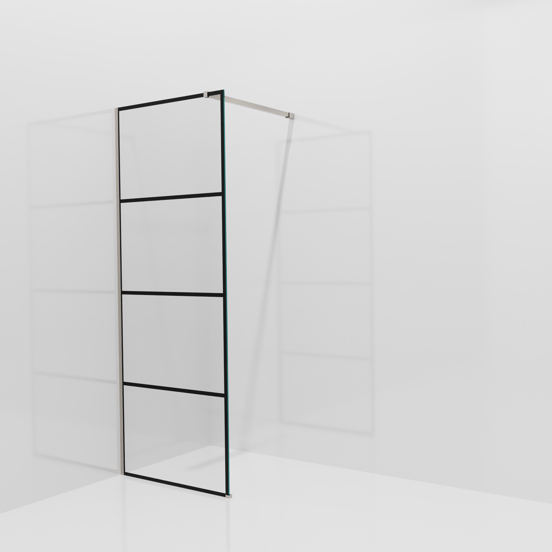 Balmani Modular douche à l'italienne: 80 x 200 cm, Lined, Profil Brushed CoolMetal