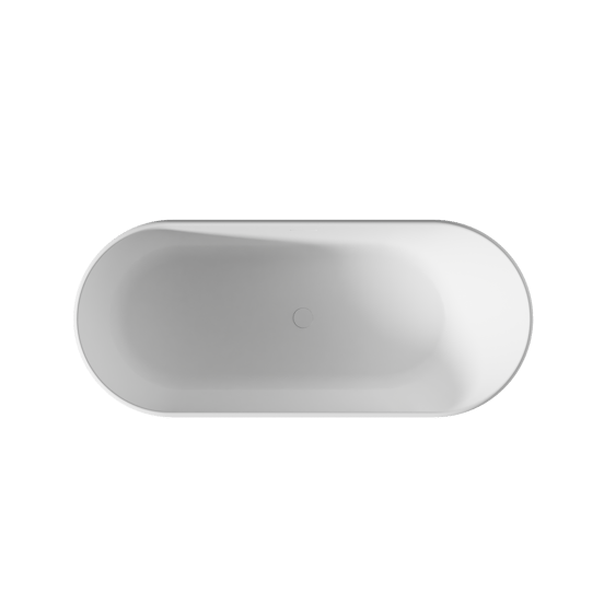 Balmani Scala Soft baignoire ilôt ovale 170 x 70 cm Solid Surface blanc mat