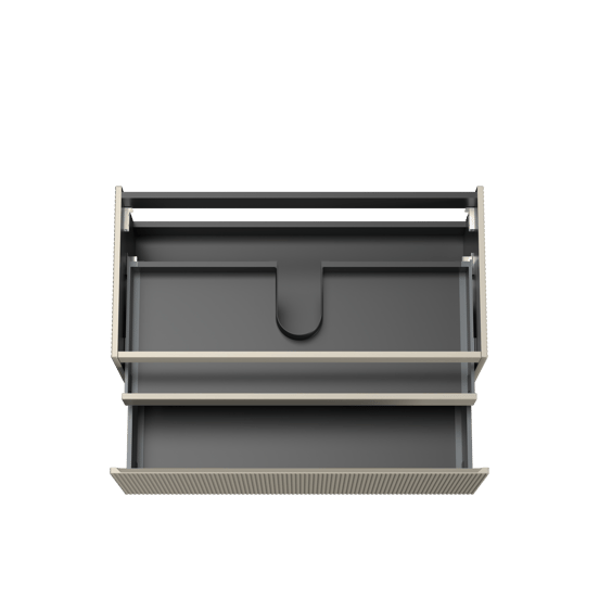 Storke Ribs zwevende wastafelonderkast 105 x 52 cm zijdegrijs 2 lades