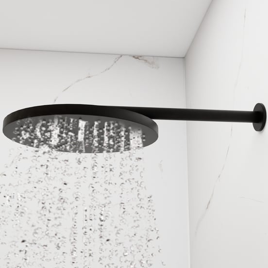 Blaufoss Nola 300 Tête de douche rond 30 cm avec support mural noir mat