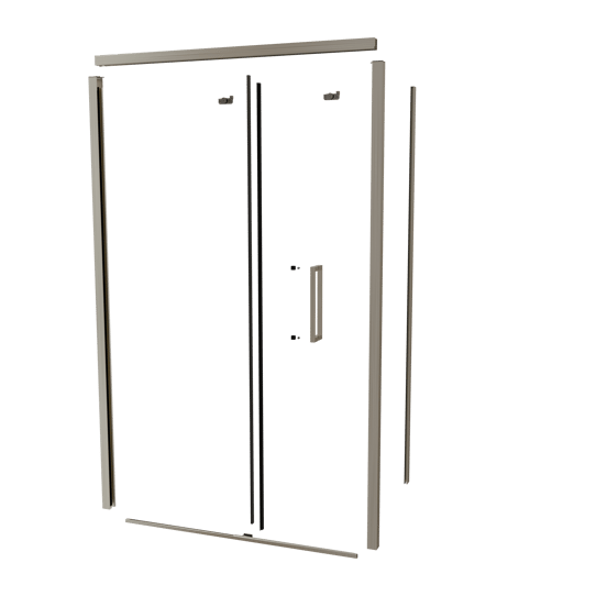 Balmani Senses Design 120 cm links douchecabine met schuifdeur profielenset brushed coolmetal