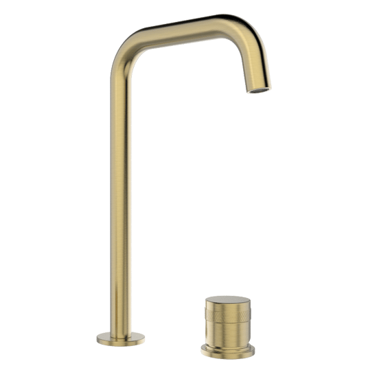 Blaufoss Pavilion Flat Waschbecken Armatur: Erhöht, Brushed Gold