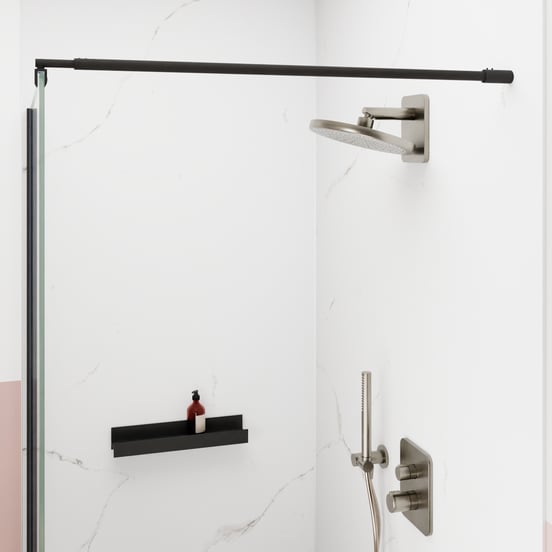 Blaufoss Onos 250 Tête de douche rond 25 cm avec bras de douche support mural Brushed Coolmetal