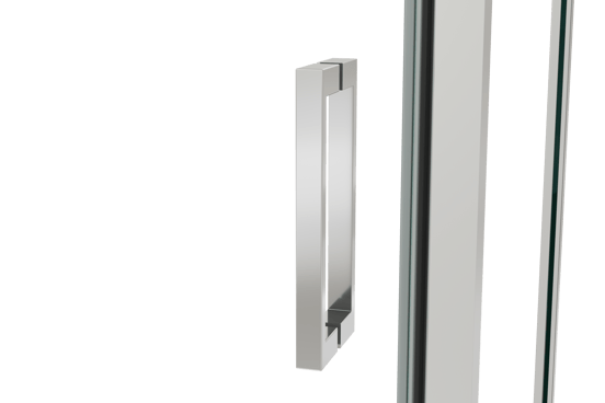 Luca Varess Nona douchehoek met draaideur en 2 vaste zijwanden 90 x 140 cm helder glas glanzend chroom profiel