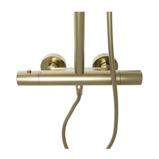 Blaufoss Onos 250 colonne de douche de pluie robinet thermostatique Brushed Champagne Gold