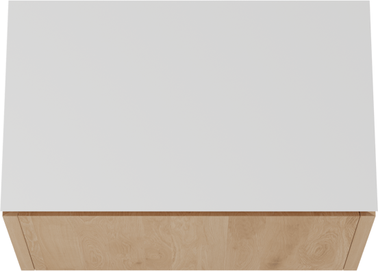 Balmani Eclips zwevend badmeubel 90 x 55 cm Natuur eiken met Eclips enkel wastafelblad in Solid Surface mat wit