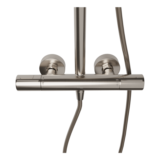 Blaufoss Nola 300 opbouw regendoucheset thermostatische kraan Brushed CoolMetal