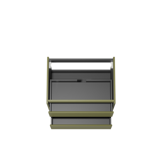 Storke Seda hängender Waschbeckenunterschrank: 75 x 52 cm, Olivgrün, 2 Schubladen