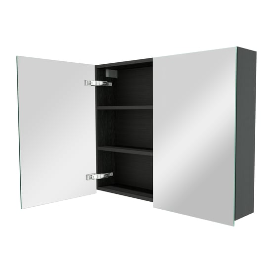 Balmani Lucida spiegelkast 90 x 72 cm zwart eiken