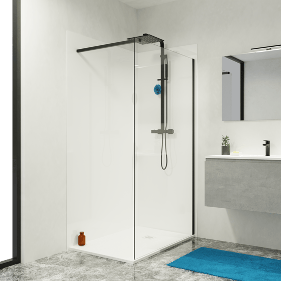 Linie Wall panneau mural de douche 120 x 220 cm acrylique Blanc Brillant