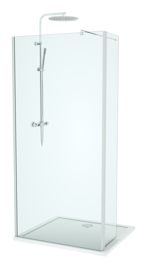 Linie Twist douche à l'italienne avec panneau latéral pivotant 100 x 200 cm verre transparent profil chrome brillant