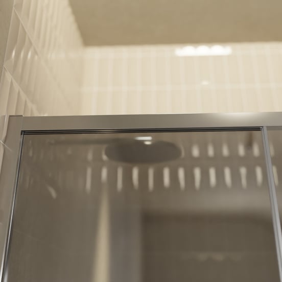 Balmani Senses Design Dusche Schiebetür, Links, 160 cm x 210 cm, Reflex-Spiegelglas, Profil Chrom