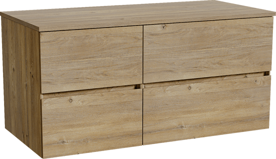 Storke Edge meuble salle de bains suspendu 110 x 52 cm chêne brut avec Panton tablette simple en mélaminé chêne brut