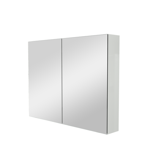 Storke Reflecta Spiegelschrank Bad: 100 x 75 cm, Weiß Glänzend