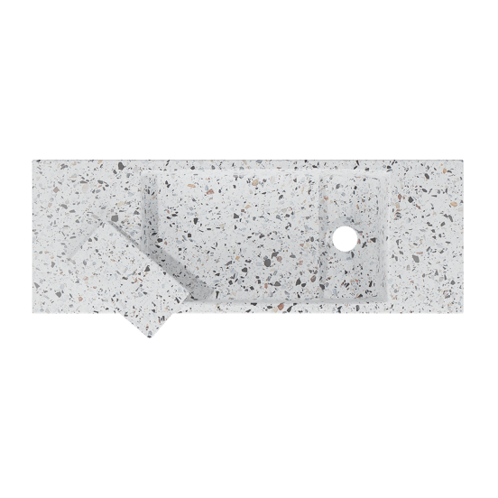 Balmani Mood Handwaschbecken: 55 x 20 cm, Bianco Nero Terrazzo