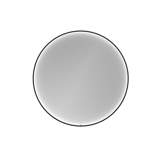 Balmani Secret Black rond badkamerspiegel zwart Ø 80 cm met spiegelverlichting en anti-damp