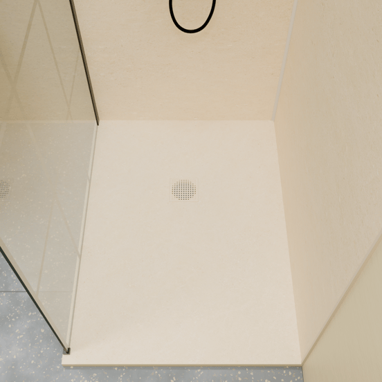 Luca Varess Suite douchebak 120 x 90 cm composietmarmer Dizzy Cream 