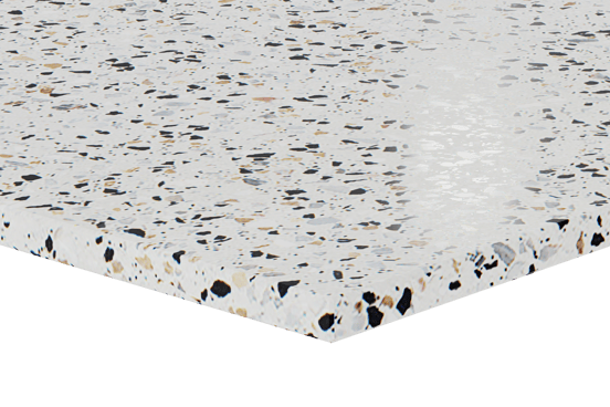 Balmani Stretto Einzel Waschtischplatte Bianco Nero Terrazzo 90 x 55 cm