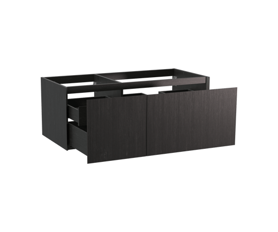 Balmani Fila zwevende wastafelonderkast 120 x 55 cm asymmetrisch rechts fineer zwarte eik 4 lades