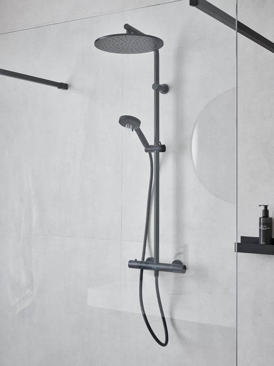 Blaufoss Round 300 colonne de douche de pluie mitigeur thermostatique noir mat